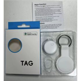 Reflective training Collar Waterproof Holder Case For Airtag Air Tag Airtags Protective Cover Cat Dog Kitten Puppy Nylon Collar (Option: AK28 white with keychain)