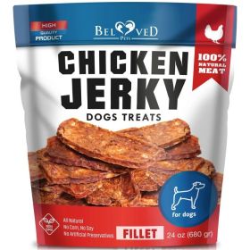 Chicken Jerky Dog Treats 1.5 Lb Human Grade Pet Snacks Grain Free Organic Meat All Natural High Protein Dried Strips Best Chews for Training Smal (Option: Beloved Pets)