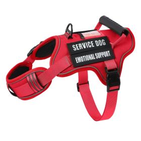 Tactical training Service Dog Harness With Handle, No-Pull Adjustable Reflective Pet Vest Harness For Easy Walking And Training (Option: Red-S)