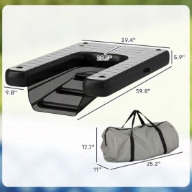 Inflatable Dog Boat Ramp Up To 286 Lbs (Option: Gray 640x310x260 mm)