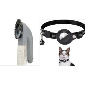 Reflective training Collar Waterproof Holder Case For Airtag Air Tag Airtags Protective Cover Cat Dog Kitten Puppy Nylon Collar (Option: Black set)